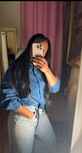 Load image into Gallery viewer, Women’s Drawstring waist Zip Denim Crop Jacket