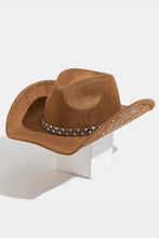 Load image into Gallery viewer, Studded Strap Rhinestone Decor Western Cowboy Hat
