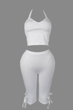 Load image into Gallery viewer, White Halter Neck Crop Top &amp; Bow Detail Set
