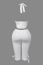 Load image into Gallery viewer, White Halter Neck Crop Top &amp; Bow Detail Set
