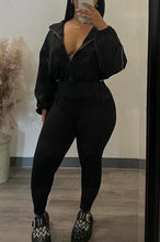 Load image into Gallery viewer, The Come up Two Piece Women&#39;s Zip and Elastic-Cinched Waist Oversized Set
