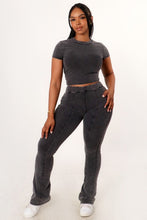 Load image into Gallery viewer, Easy Fit Mineral Washed Casual Loungewear 2pc Set
