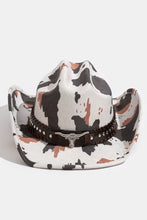 Load image into Gallery viewer, Western Bull Head Strap Cow Print Cowboy Hat
