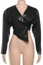 Load image into Gallery viewer, Asymmetric Vegan Leather Jacket
