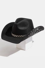 Load image into Gallery viewer, Studded Strap Rhinestone Decor Western Cowboy Hat
