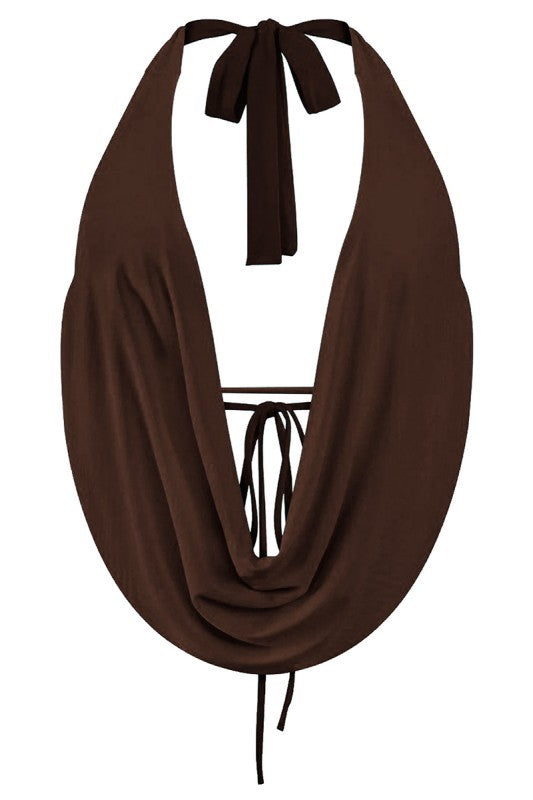 Soft Girl Era Draped Halter Top