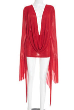 Load image into Gallery viewer, Red Alert Sheer Draped Mini
