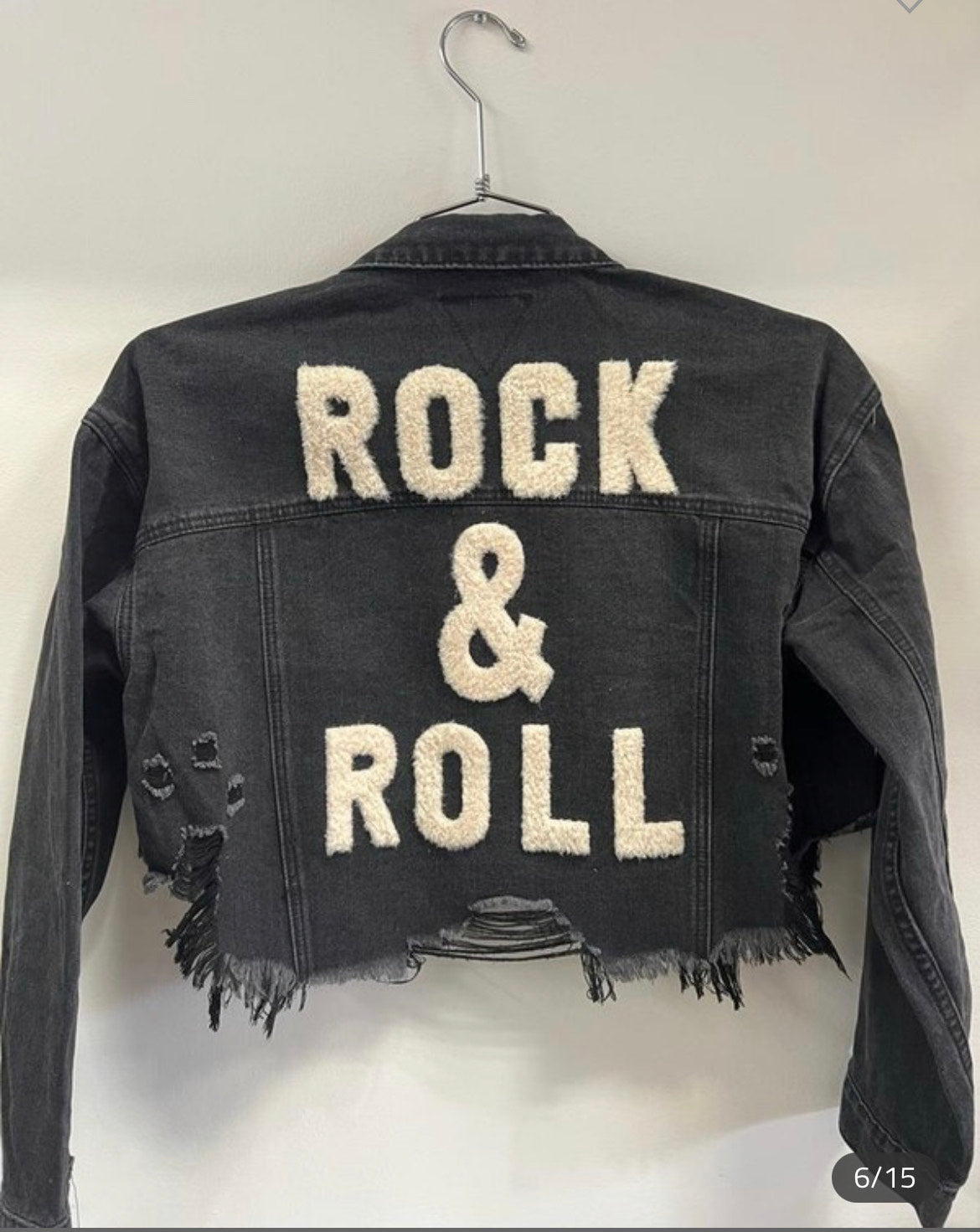 Rock & Roll Distress Denim Crop Jacket